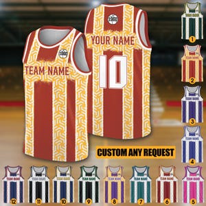 Personalized Team Name & Number Logo Basketball Jersey For Adult Kid, Custom Basketball Jersey for Game Day Outfit, Basketball Fan gifts
