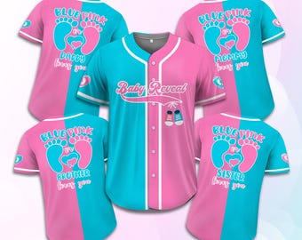 Personalized Baby Reveal Baseball Jersey for Men Women Youth Kid, Custom Gender Reveal Jersey, Reveal Party Jersey, Family Matching Outfits