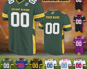 Camiseta de fútbol personalizada con nombre y número de equipo para adultos y niños, atuendo para el día del partido, regalos para fanáticos del fútbol.