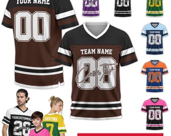 Maglia da calcio con logo, numero e nome personalizzati per adulti e bambini, uniforme da squadra personalizzata, maglietta da tifoso di calcio, maglia da calcio con scollo a V e maglia a rete, abbigliamento da concerto