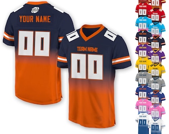 Camiseta de fútbol personalizada con nombre y número para niños adultos, camiseta personalizada para fanáticos del fútbol americano, camiseta de fútbol para niños, regalo para amantes del deporte