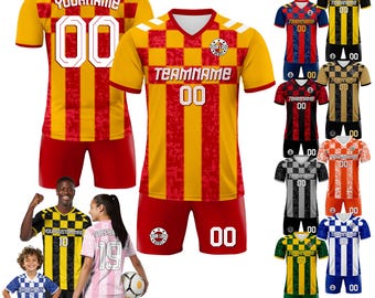Personalized Sublimation Soccer Jersey Custom Name Number Jersey for Boy Girl Adult Team Uniform, Custom Boy Soccer Jersey Team Uniform