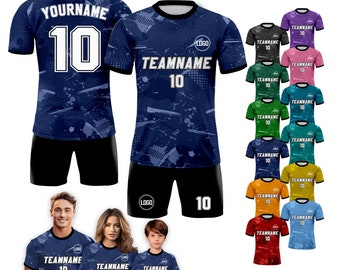 Custom Soccer Jersey for Men Women Youth Kid Team Uniform, Personalized Jersey with Team Name Logo Number, Navy Soccer Jersey Sublimation