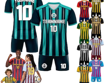 Custom Soccer Jersey Shorts Set for Men Women Youth Kid, Personalized Jersey with Team Name Number Logo, Soccer Team Uniform Jersey Gift