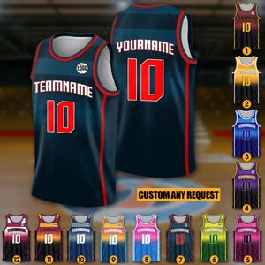 Custom Basketball Jersey with Team Name Number Logo, Personalized Basketball Jersey For Men Women Youth Kid, Gifts for Basketball Fan Lover