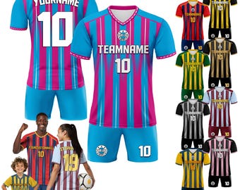 Custom Team Soccer Jersey for Men Women Youth Kid, Personalized Jersey with Team Name Number Logo, Game Day Outfit Soccer Jersey Gifts