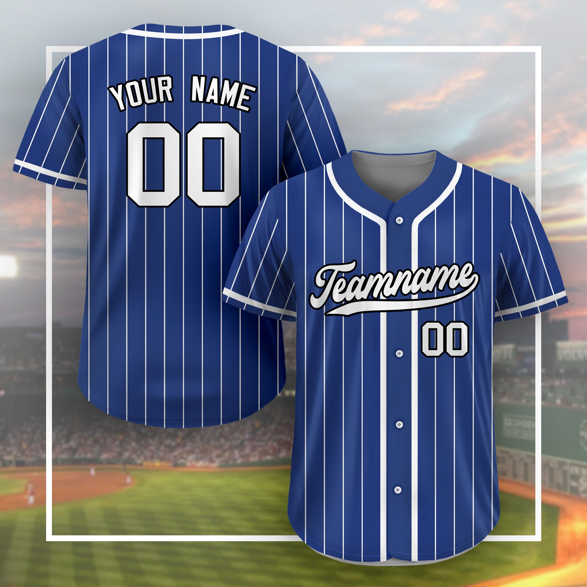 Custom Pnstrpe Baseball Jersey Shrt Wth Team Name Number Logo