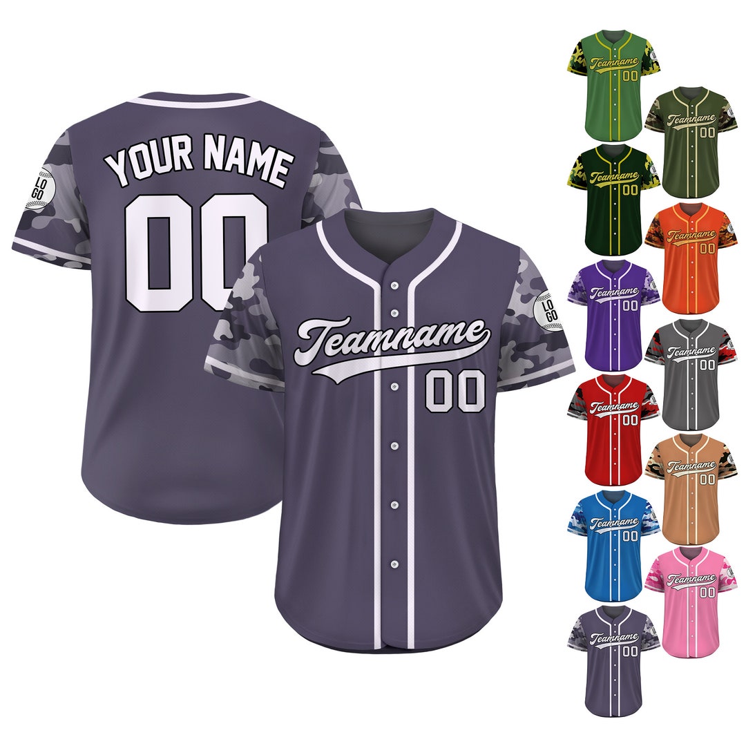 Custom Pink Personalized Camo Font Authentic Baseball Jersey