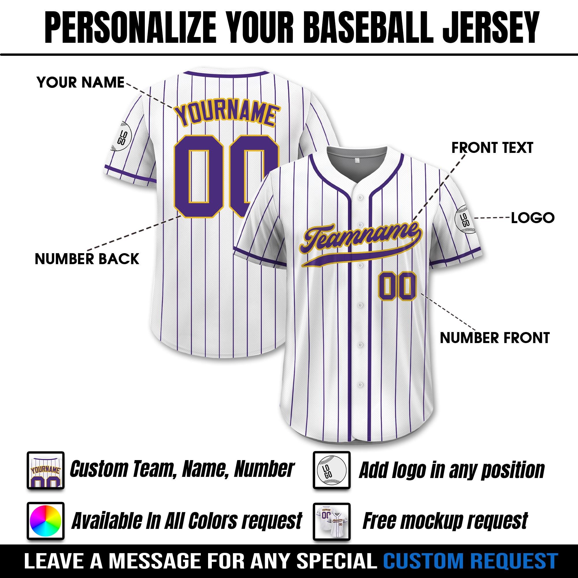 Maglia Da Baseball Uomo In Poliestere - Stampa Sublimata, Bottoni - Foto 3