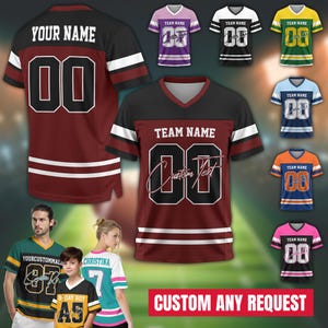 Custom Name Number Logo Football Jersey For Adult Kid Personalized Team Uniform Football Fan Tee Football V-neck Mesh Jersey For Men Women
