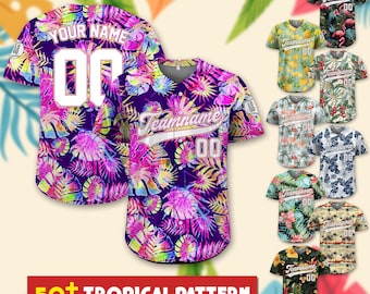 Personalisiertes Team Name Number Logo Hawaii-Baseball-Jersey für Männer Frauen Jugend Kind, kundenspezifische Junggesellenabschieds-Shirts, Familien-Matching-Jersey