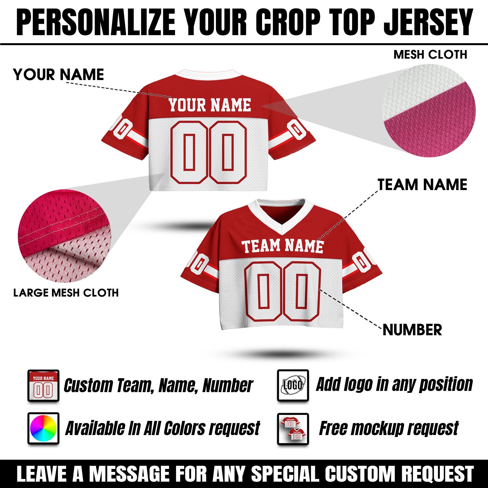 Custom Football Jersey Damen Crop Top - Personalisierbar