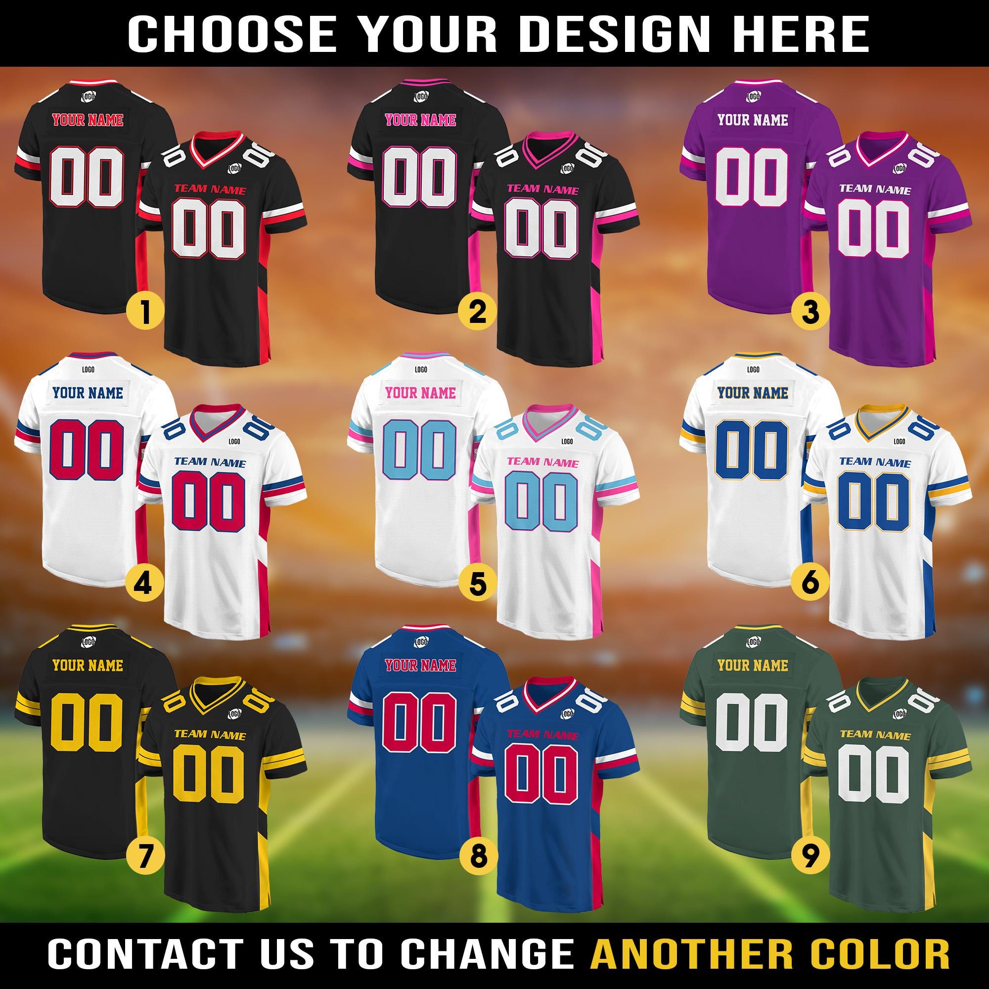 Discover Personalized Team Name Number Football Jersey