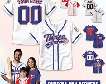Personalized Birthday Boy Baseball Jersey for Youth Kids, Custom Birthday Outfit Baseball Jersey, Rookie of the Year Sports Birthday T Shirt