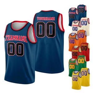 Custom Team Name & Number Basketball Jersey Tank Top For Adult Kid, Personalized Basketball Jersey Navy, Game Day Outfit For Basketball Fans