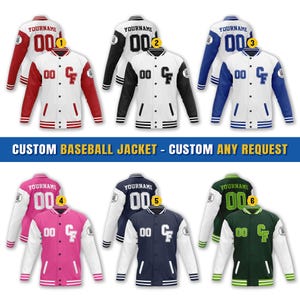 Personalized initials & Name Varsity Jacket, Personalized Adults Kid Youth Name Varsity Unisex Jacket Customized Baseball Jacket Letterman