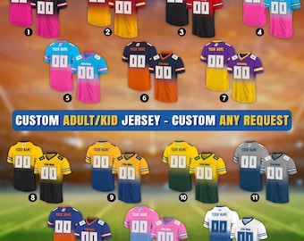 Custom Football Jersey For Men Women Youth Kid, Customized Team Name Number Football Team Jersey Shirt, Gift For Fan Football Team Shirt