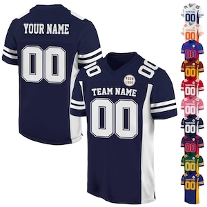 Kundenspezifisches Fußballtrikot für erwachsene Kinder, kundenspezifisches Teamnamenummer-Fußball-Team-Jersey-Hemd, personalisiertes College-Fußballteam-Fans Trikot