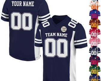 Custom Football Jersey for Adult Kid, Customized Team Name Number Football Team Jersey Shirt, Personalized College Football Team Fans Jersey