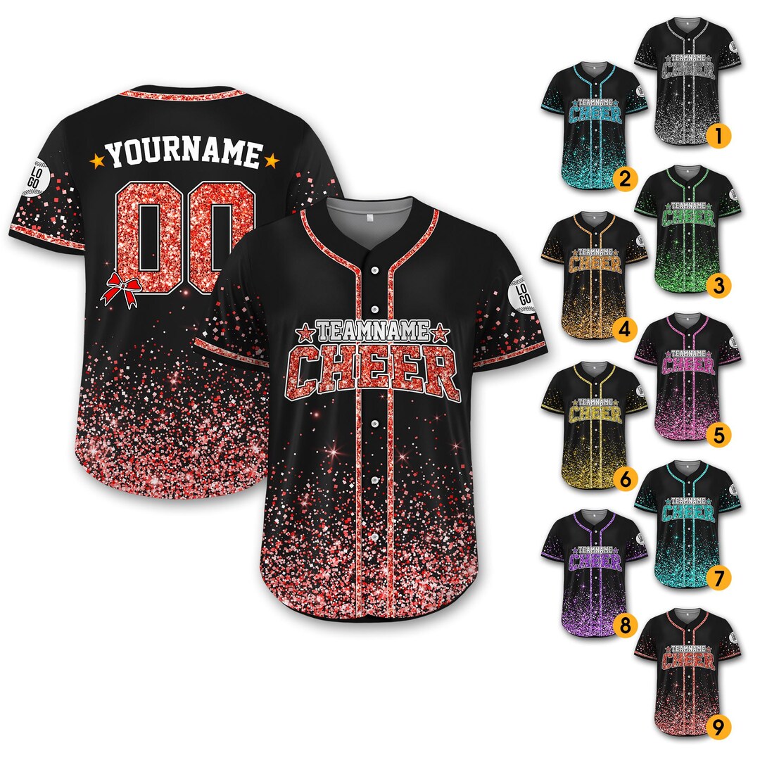 Custom Cheer Baseball Jersey With Team Name Number for Adult Kid ...
