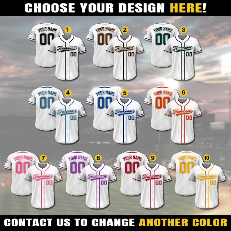 Custom Team Name Number Logo Baseball Jersey Shirt, Personalized ...