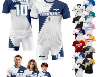 Personalized Jersey with Team Name Number, Custom Soccer Jersey for Adult Kid Team Uniform, Customized Soccer Jersey Sublimation Blue Navy