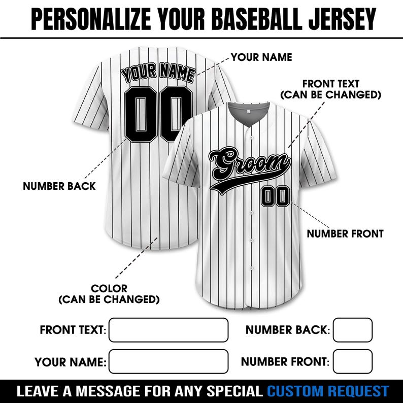 Personalisierte das Bräutigam Groomsmen Team Baseball Jersey, benutzerdefinierte Trauzeuge Jersey, Jersey für Verlobung Ehepaar, Hochzeit Jersey #1 Pinstripe White