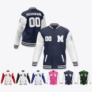 Personalized Initials & Name Varsity Jacket Letterman College Custom Jacket for Men Women Youth Kid Customized Varsity Jacket Baseball style