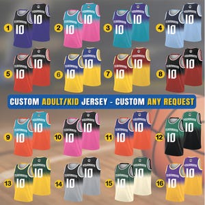 Personalized Team Name Number Logo For Adult Kid Youth Jersey Tank Top, Custom Gradient Basketball Jersey Shirt, Gifts For Basketball Lover