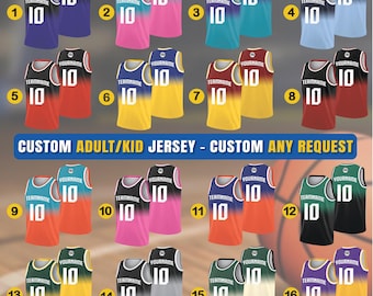 Camiseta sin mangas personalizada con nombre, número y logotipo de equipo para adultos, niños y jóvenes, camiseta de baloncesto con degradado personalizado, regalo para amantes del baloncesto.