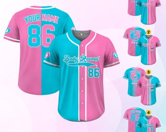 Personalized Baby Reveal Baseball Jersey for Men Women Youth Kid, Custom Gender Reveal Jersey, Reveal Party Jersey Family Matching Outfits