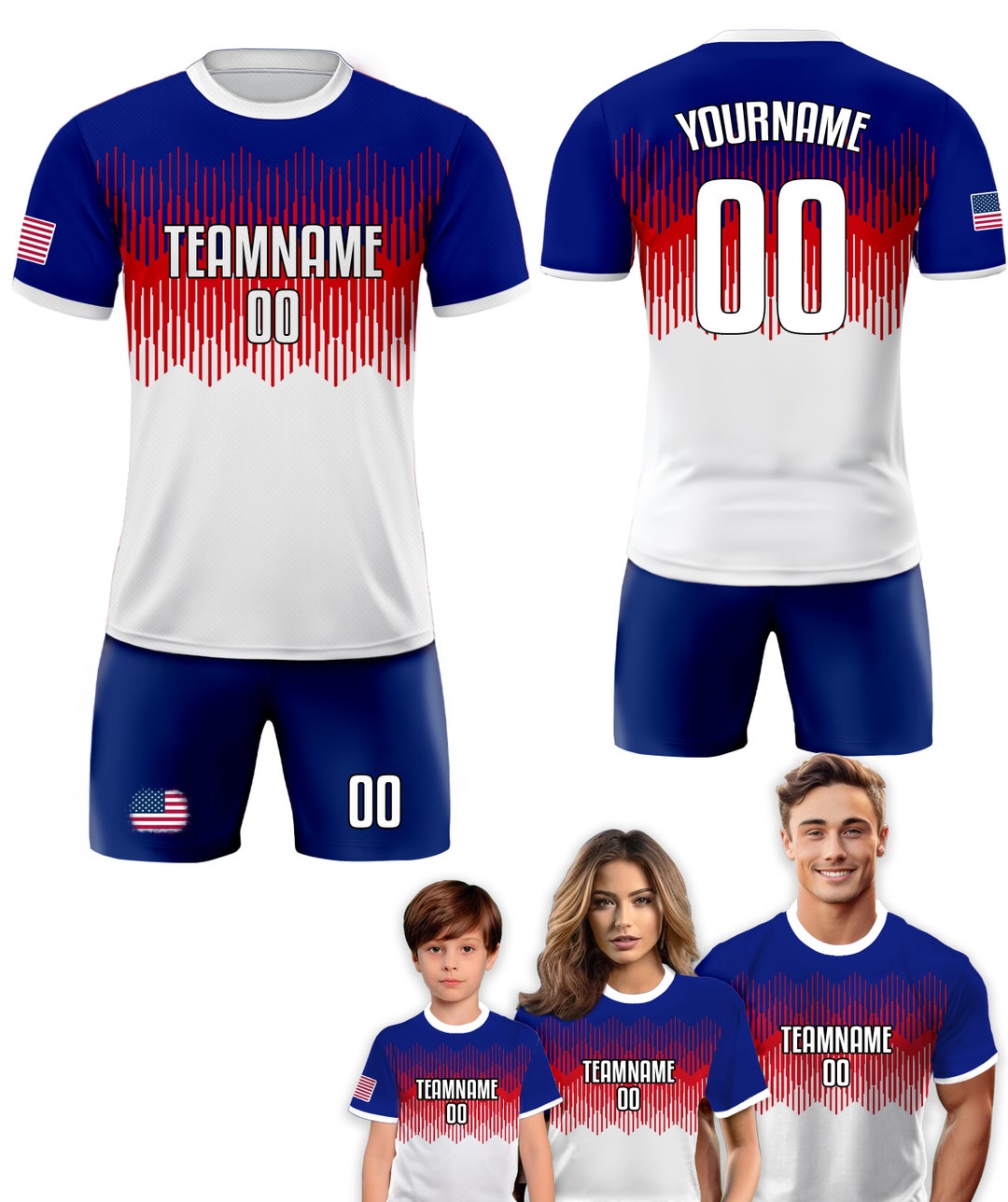 Custom USA Soccer Jersey for Men Women Youth Kid Shirt for Fans Player