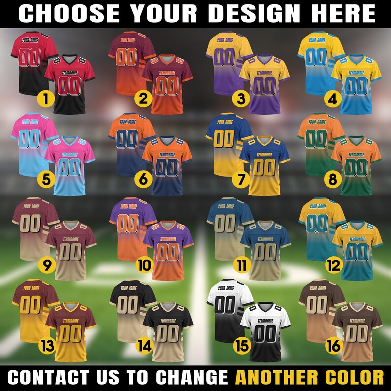 Custom Adult Youth Kids Football Jersey with Personalized Team Name number Player Team uniform Fan Jersey Concert Outfit Football Game Day image 4