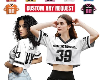 Camiseta de fútbol personalizada para concierto, nombre del equipo, número y logotipo para mujer, ideal para conciertos, regalo perfecto para mujeres y fans.