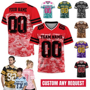 Personalized Team Name Number Football Jersey Shirt, Customized Jersey Gift for Sport Fan Uniform Game Day Outfit Birthday Gift For Him