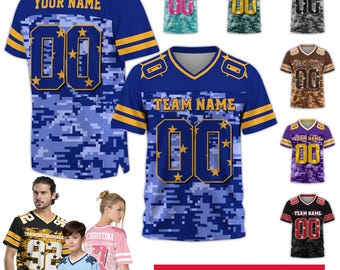 Camiseta de fútbol personalizada con nombre y número de equipo para hombres, mujeres, jóvenes y niños. Regalo de camiseta de fútbol personalizada para fanáticos del deporte. Atuendo para el día del juego.