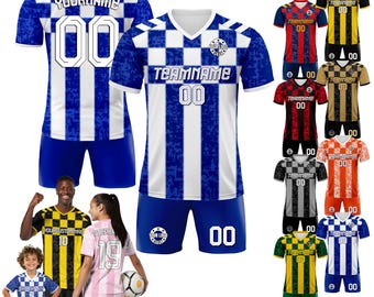 Custom Name Number Soccer Jersey for Boy Girl Adult Team Uniform, Personalized Jersey with Team Name Number Logo Custom Boy Soccer Jersey