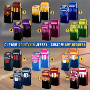Benutzerdefinierte Basketball Jersey mit Team Name Number Logo, personalisierte Basketball Jersey für Männer Frauen Jugend Kind, Geschenke für Basketball Fan Liebhaber