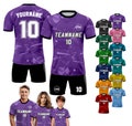 Custom Soccer Jersey for Men Women Youth Kid Team Uniform, Personalized Jersey with Team Name Logo Number, Purple Soccer Jersey Sublimation product logo