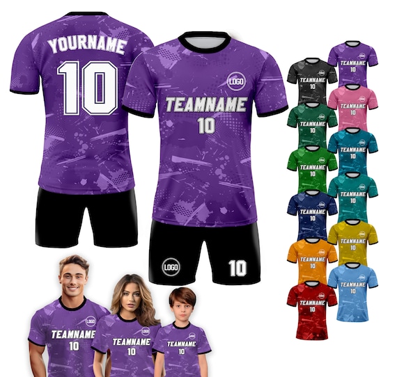 Maillot De Foot Personnalisé Avec Nom, Numéro Et Logo - Ensemble Football Enfant Homme Femme