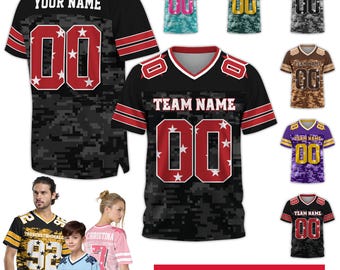 Camisetas multicolor personalizadas con nombre y número de equipo, camiseta de fútbol personalizada, atuendo para el día del juego para niños adultos, regalos de cumpleaños para él y ella