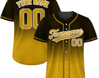 Custom Baseball Jersey Gradient With Teamname Name Number Logo