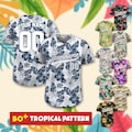 Personalized Hawaiian Baseball Jersey with Team Name Number Logo, Custom Beach Vacation Tropical Pattern Shirt for Men Women Kid,Summer Gift product logo