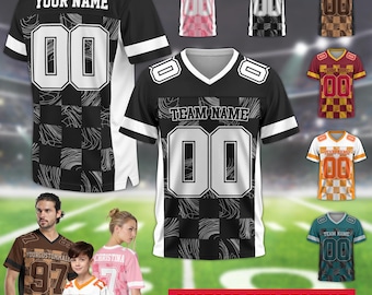 Personalized Name Number Logo Football Jersey for Men Women Kids, Custom Football Jersey Uniform For Football Team Football Fans Lovers