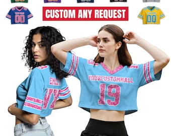 Camiseta de fútbol con brillo personalizado para mujeres y niñas, camiseta de fútbol con brillo personalizado, camiseta de equipo de porristas brillante, regalo para ella