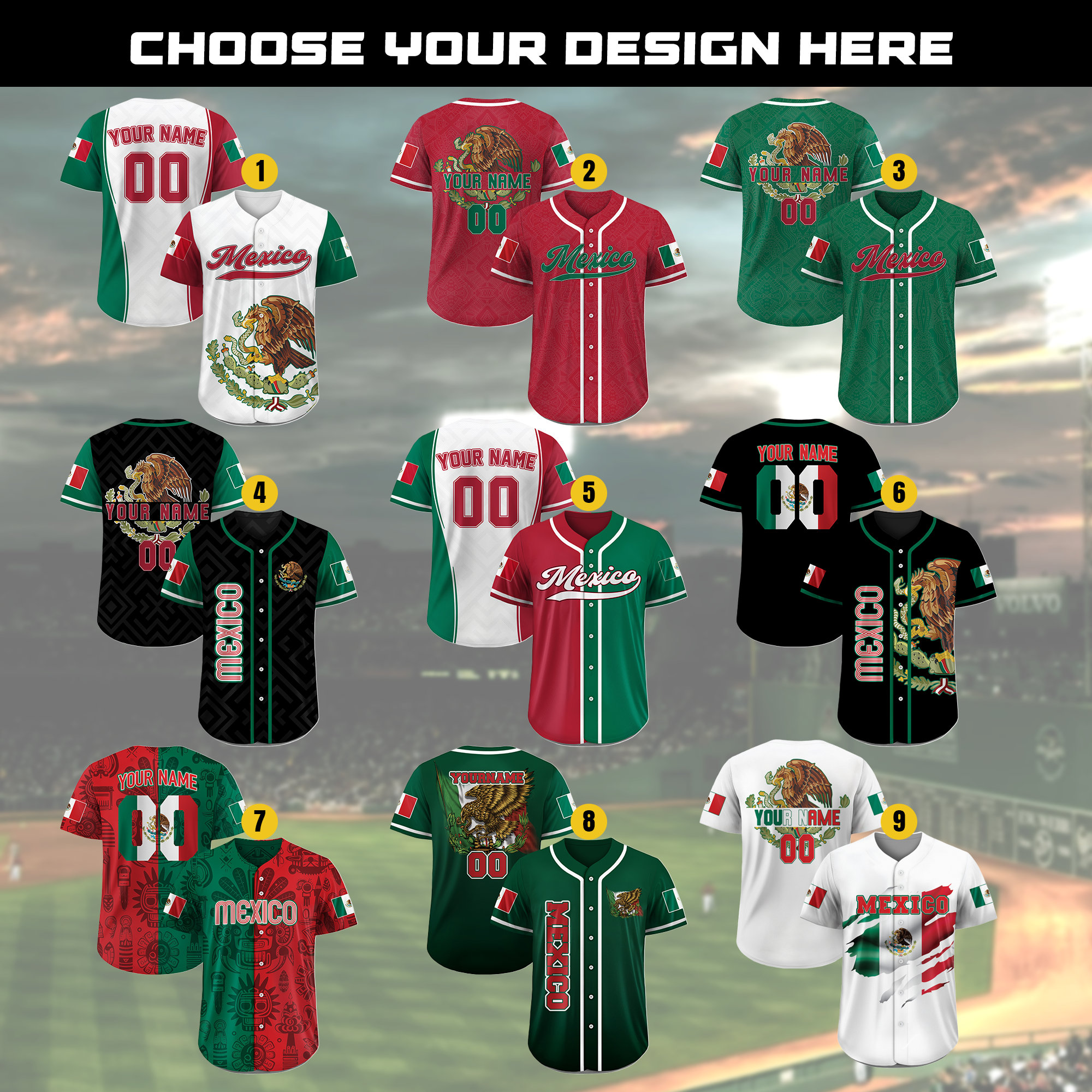 Mexico Baseball Jersey Vybonz Personalized Shirt For Men, Mexican