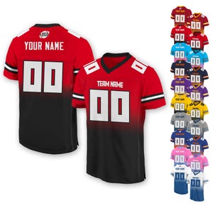 Personalisiertes Fußballtrikot mit Name und Nummer für Erwachsene Jugend Vorschule, benutzerdefiniertes Fußballtrikot für American Football Fans Spieltag