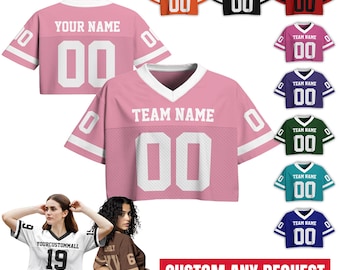 Maglia da calcio corta da cheerleader personalizzata per donne e ragazze, maglietta streetwear personalizzata, aggiungi il tuo design all'outfit per il giorno della partita, maglietta da tifosa della squadra femminile