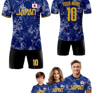 Custom Japan Soccer Jersey for Men Women Youth Kid Team Shirt for Fans Player Personalized Name Number Logo National Soccer Jersey Shirt
