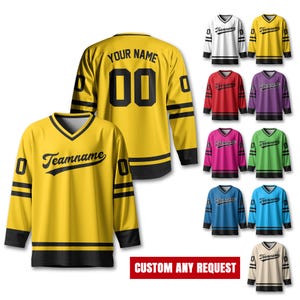 Personalized Ice Hockey Jersey For Men Women, Custom Name Number Hockey Jersey Shirt, Hockey Jersey Sport Team Uniform for Hockey Fans Gift